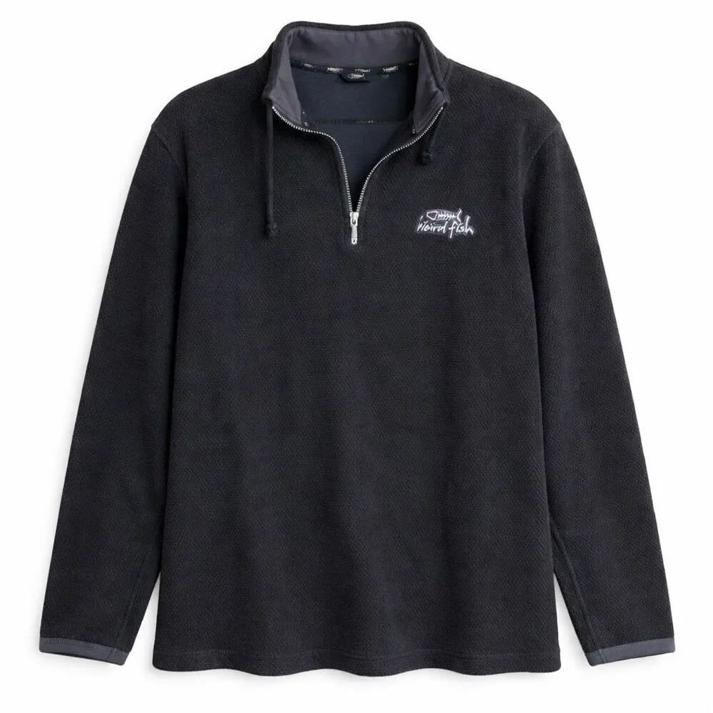 Weird Fish Coastal Nautical Sweater Snap Pullover Knit Black Men XL